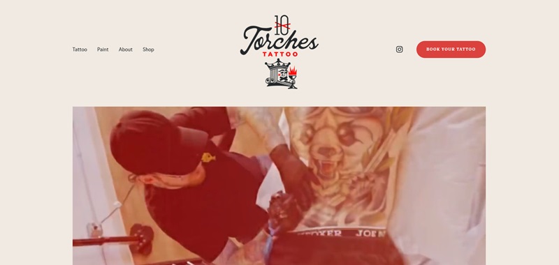 10 Torches Tattoo Website - Squarespace Tattoo Websites