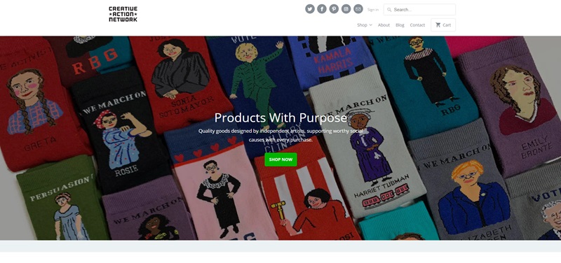 Creative Action Network Website Using Print On Demand With Shopify