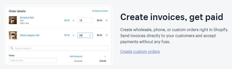 Create Invoice With Shopify Lite
