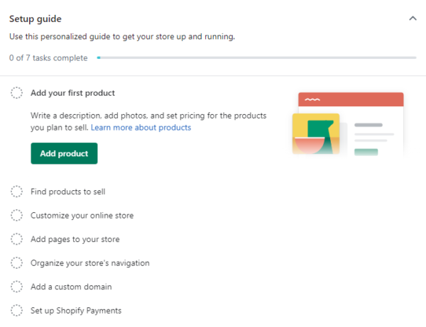 customized setup guide for shopify dropshipping