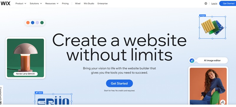 Wix homepage