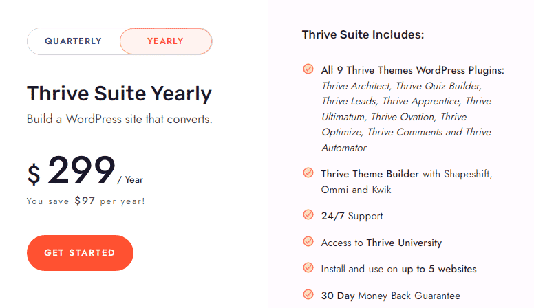 Thrive Themes - Thrive Suite Pricing