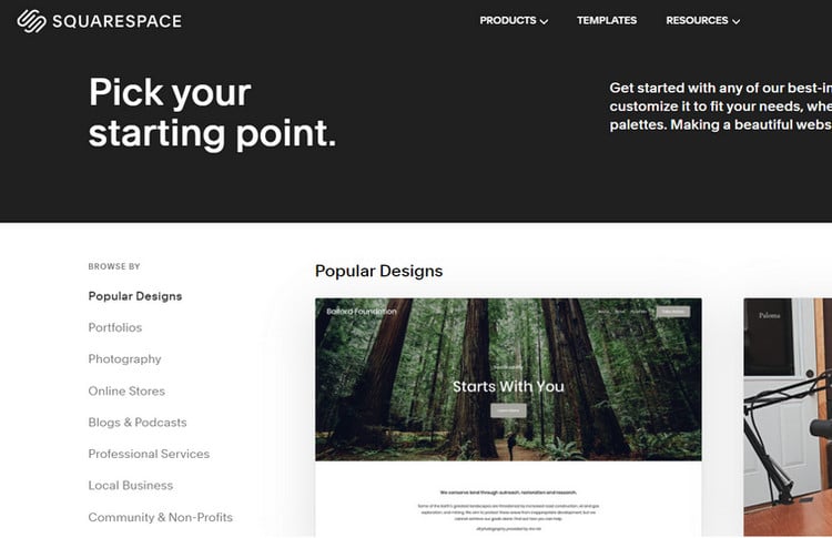 design template on squarespace