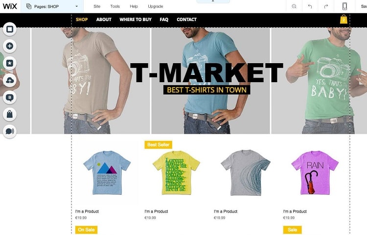 shop builder on wix