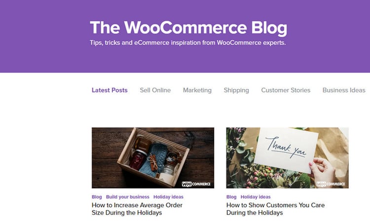 blog on woocommerce