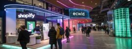comparing Shopify and Ecwid to decide which one to use inside a shopping center.