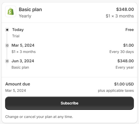 Shopify Basic Plan Discount