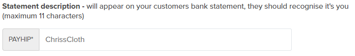 adding statement description in Payhip