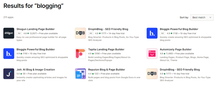 apps for blogging in shopify