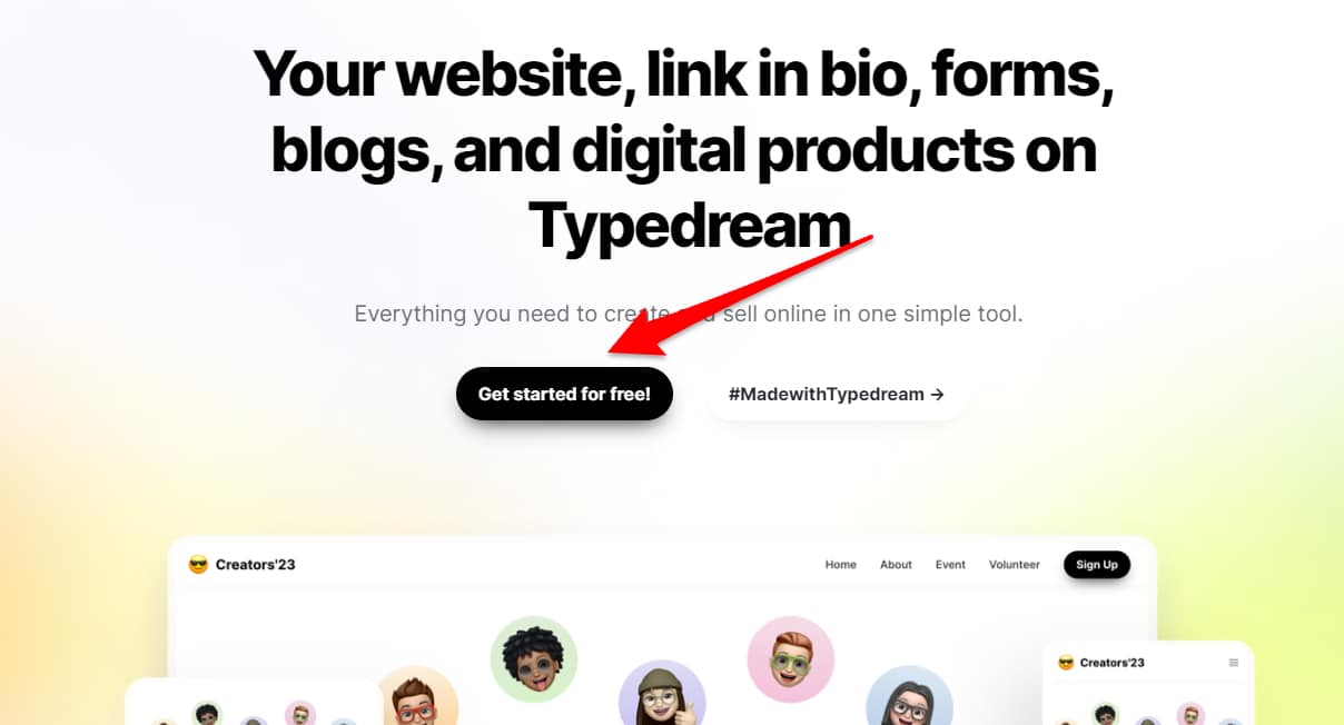 sign up for Typedream