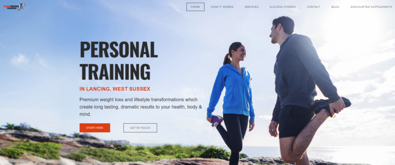 A personal trainer website example for inspiration