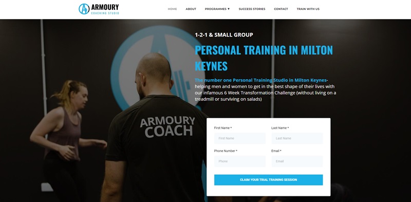 Armoury Personal Trainer Website