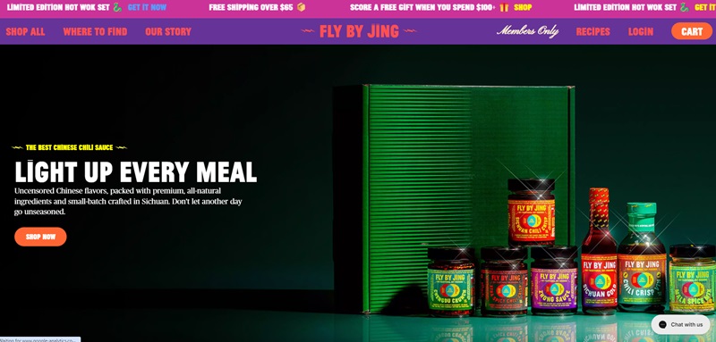 Fly By Jing eCommerce Website Built On Shopify