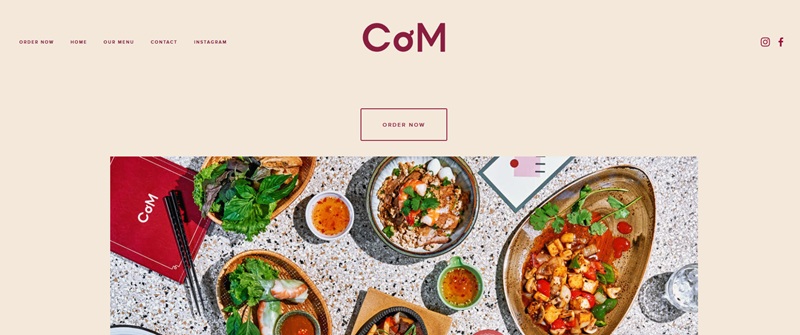 Squarespace Website Examples of a Vientnamese restaurant