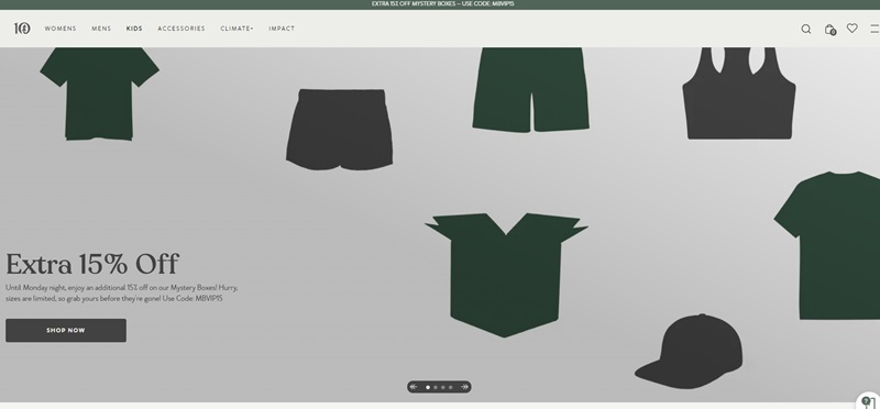 Sustainable Clothing Shopify Website Example