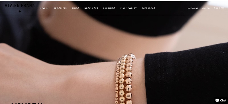 A jewelry store made on shopify