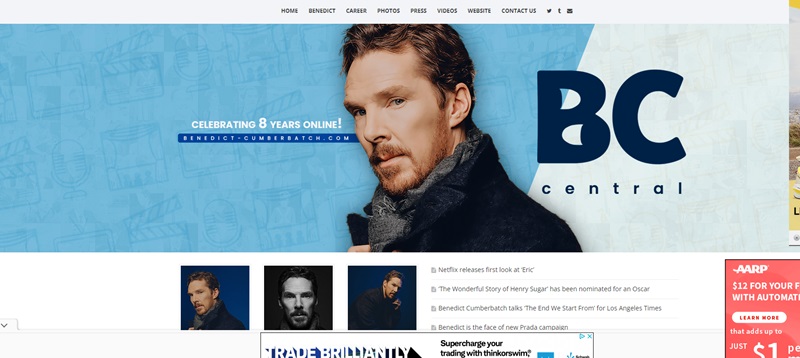 Actor homepage for example