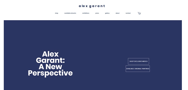 Alex Garant Art Website Homepage