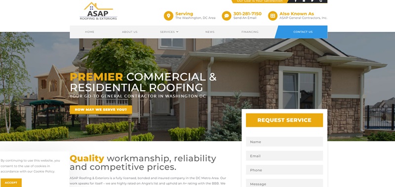 Asap Roofing Company Website