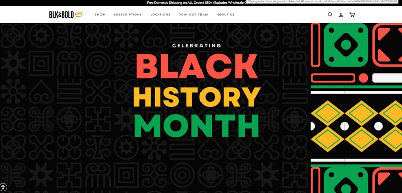 BLK & Bold Specialty Website Built On Shopify