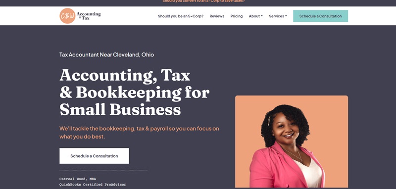 CBW Accounting website homepage