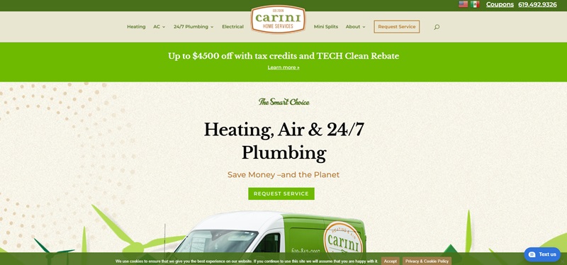 California HVAC Company Website Example