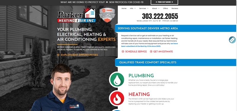 Colorado HVAC Company Website Example