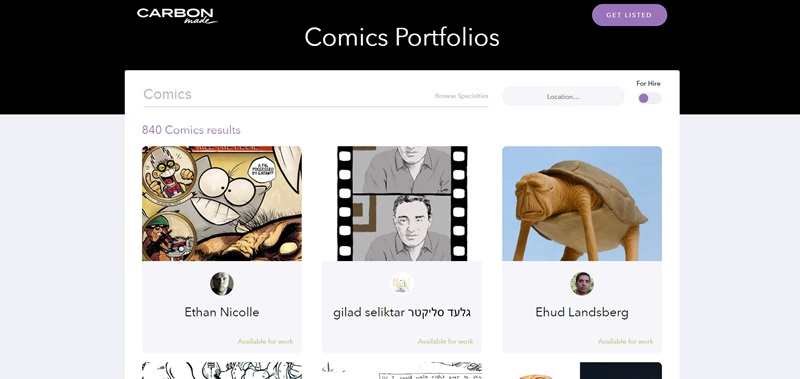 Comic Cartoonist Website Portfolio
