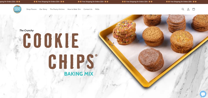 Cookie Chips Shopify One product example