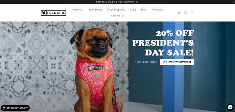 Frenchie Bulldog Pet Store Website