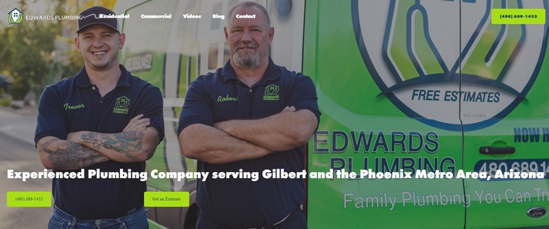 Gilbert Plumbers Service Website Homepage