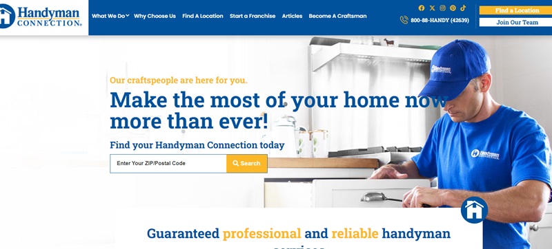 Handyman Connection website homepage