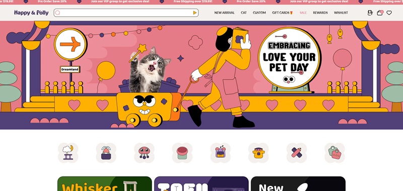 Happy And Polly Pet Store Website Example