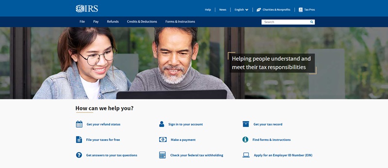 IRS Website Homepage