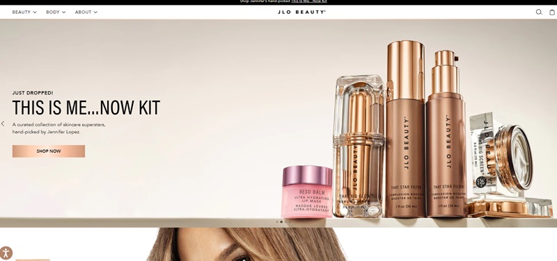 Jlo Beauty Website Example