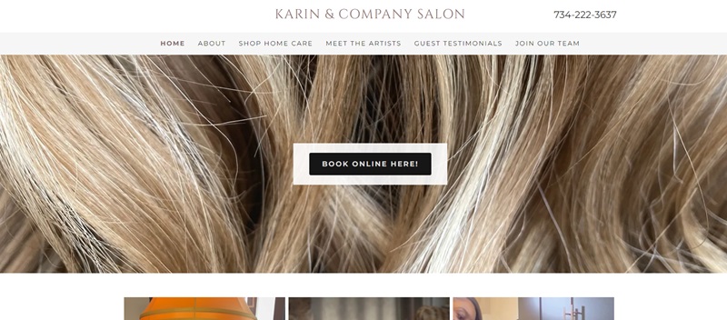Karin and company salon homepage