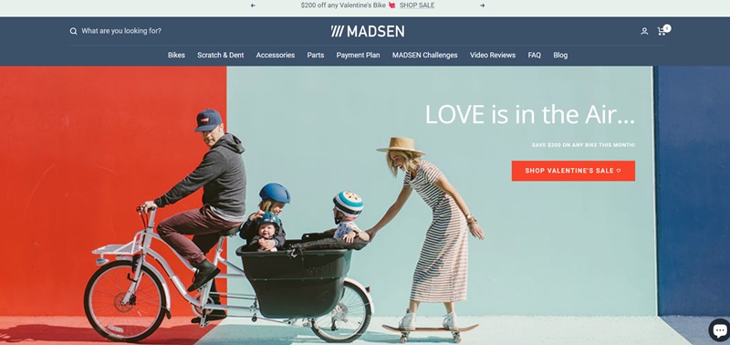 Madsen shopify website with one product