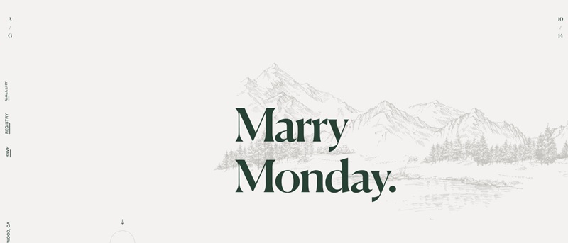 Marry Monday Homepage wedding website example
