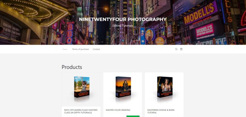 Nine Twenty Four Photography Website Built On Sellfy