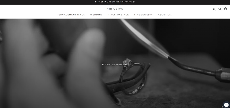 Nir Oliva Jewelry Website Homepage