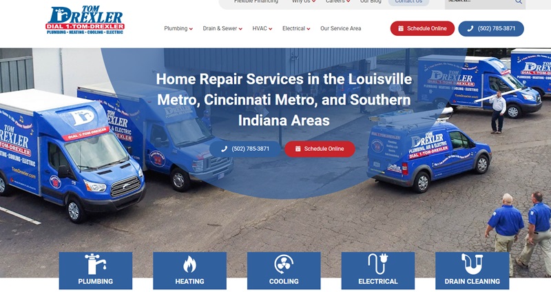 Plumbing Website Homepage Example