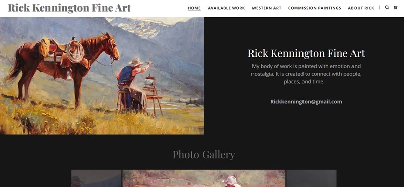Rick Kennington Fine Art website homepage