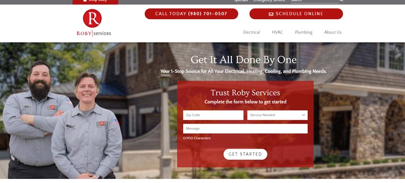 Roby Services handyman website example