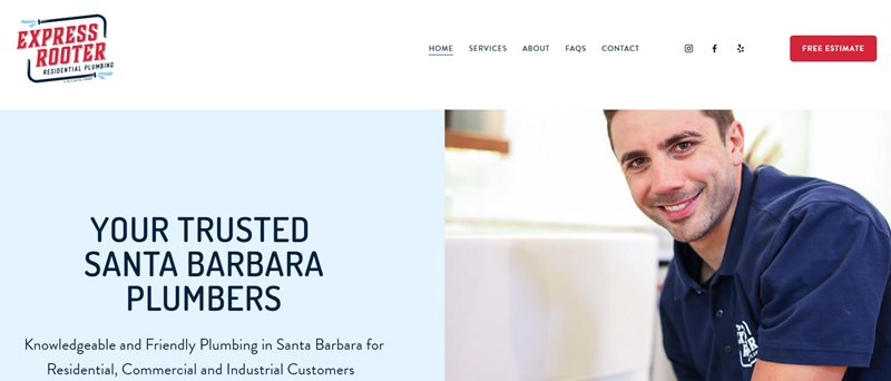 Santa Barbara Plumbing Website Homepage