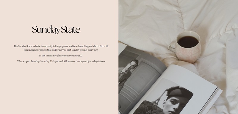 Sunday State eCommerce Website Built On Squarespace