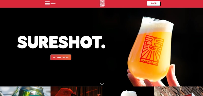 Sureshot brewing craft beer website