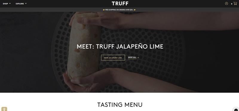 Truff website homepage