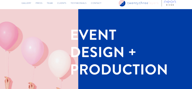 Twenty Three Layers Event Planner Homepage