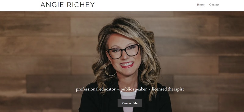 Website homepage about a therapy website