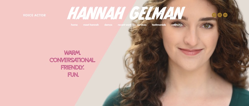 actor homepage of Hannah Gelman
